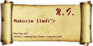 Makszim Ilmár névjegykártya